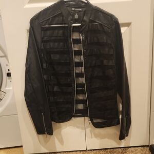INC International Concepts Black Mesh Jacket